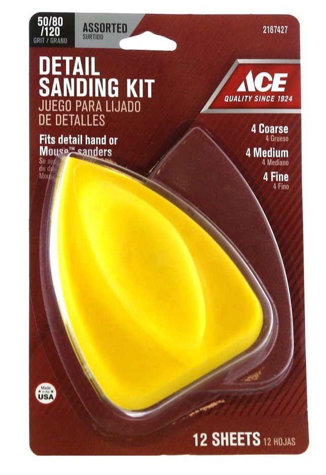 Ace Detail Sanding Kit 12 Sheets Hand Sanding