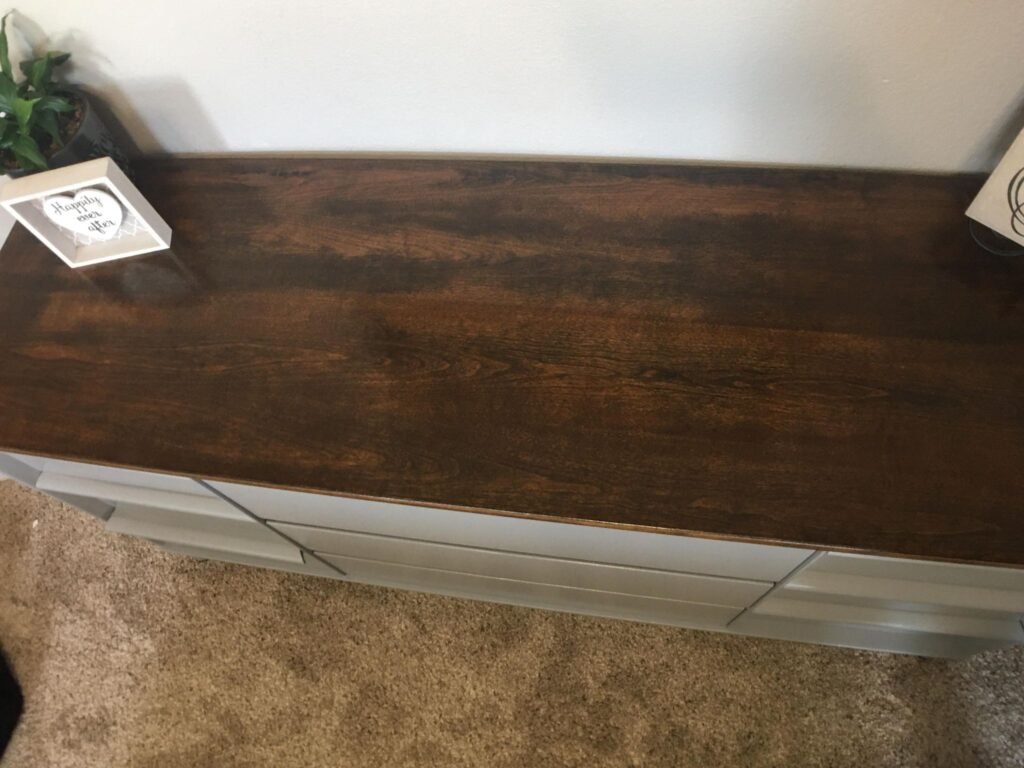 Finished Dresser Top strip, stain and sealed