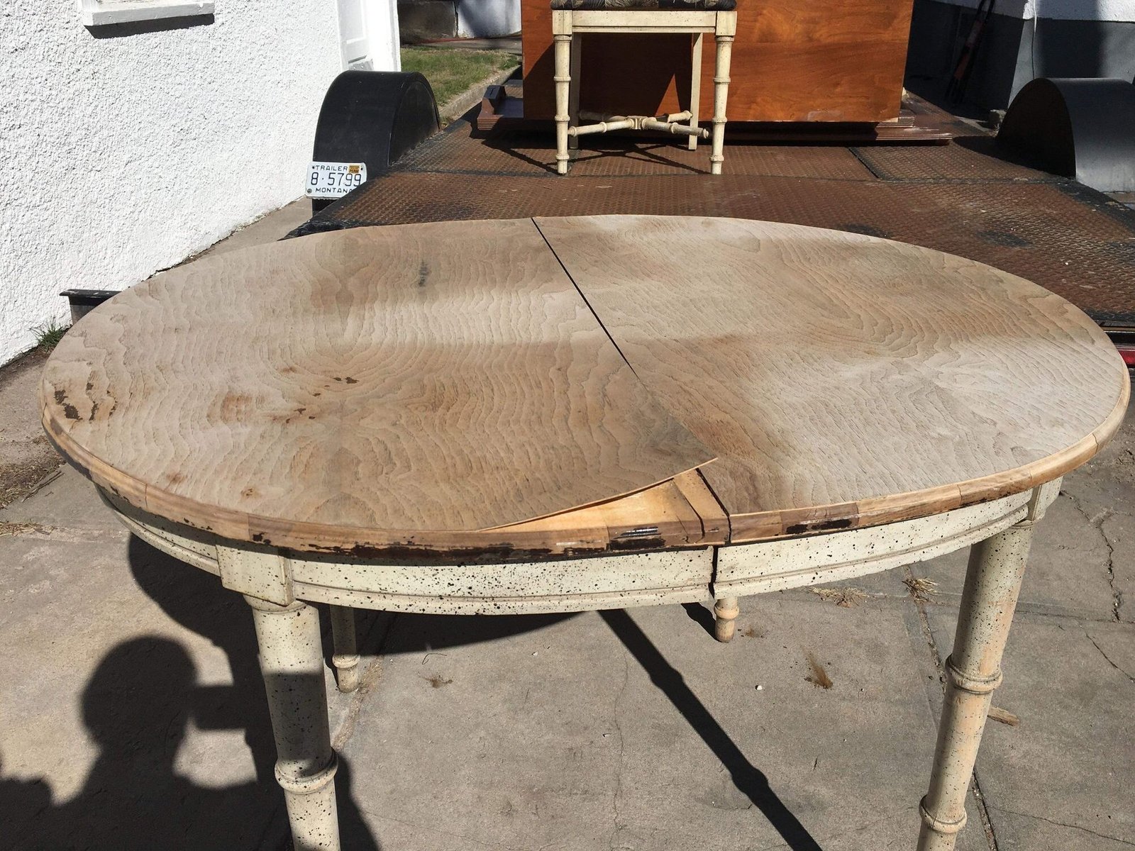 damaged veneer table top