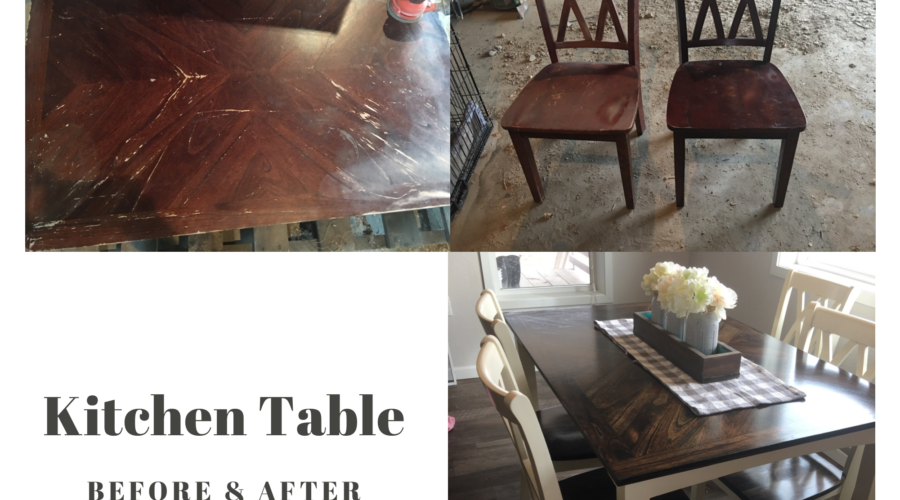 Kitchen Table Before and After